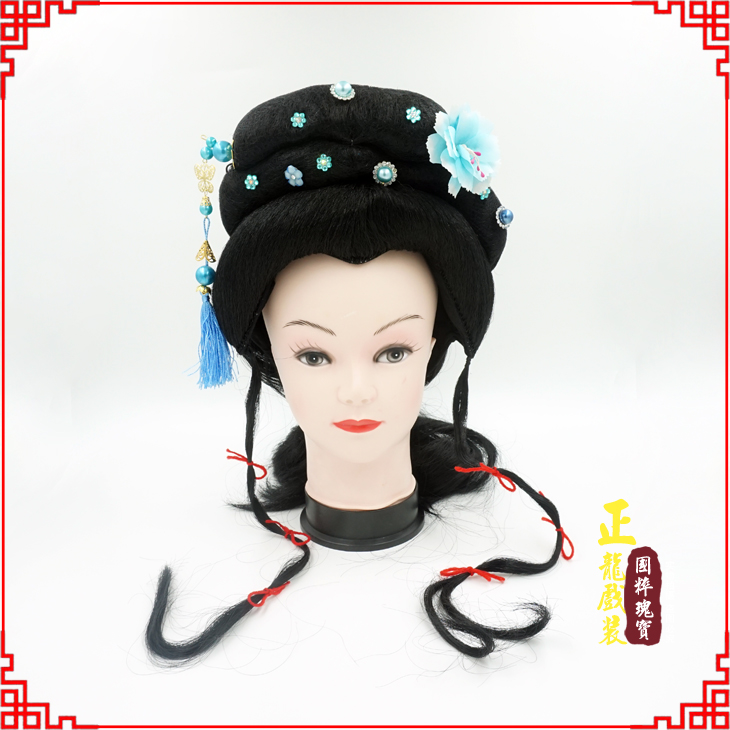桐庐戏剧服装京剧越剧小旦花旦丫鬟假发 小姐头套